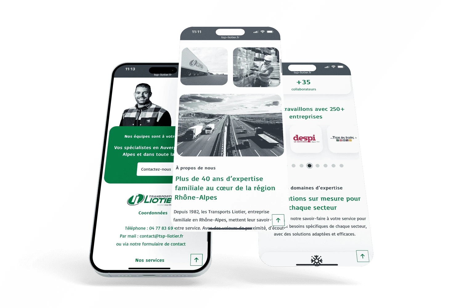 Transports Liotier : un site vitrine qui combine image et performance : Un site clair, performant, pensé pour l’utilisateur et Google